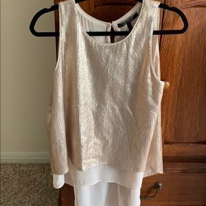 BCBG gold sleeveless